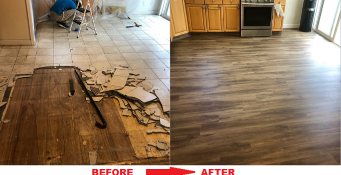 We Removed The Old Tiles And Applied The New Wooden Floor